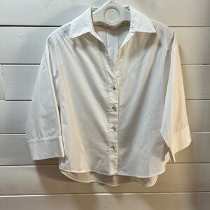 ATHENEA white button-up blouse – size M/M